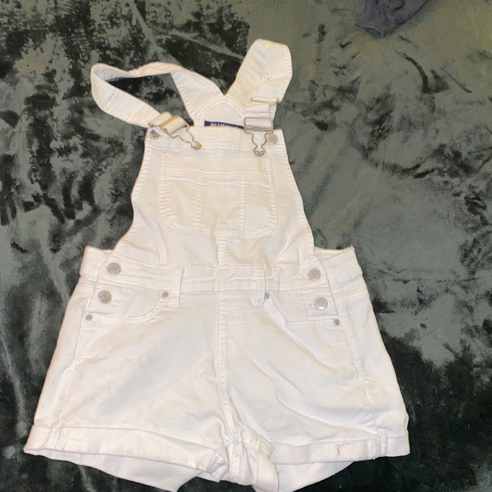 White overall shorts